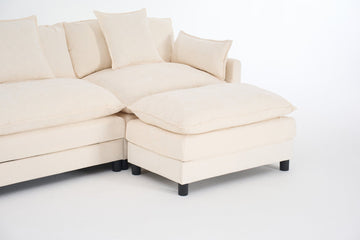 Sectional Sofa with Ottoman, 4-Seat - TAITIY