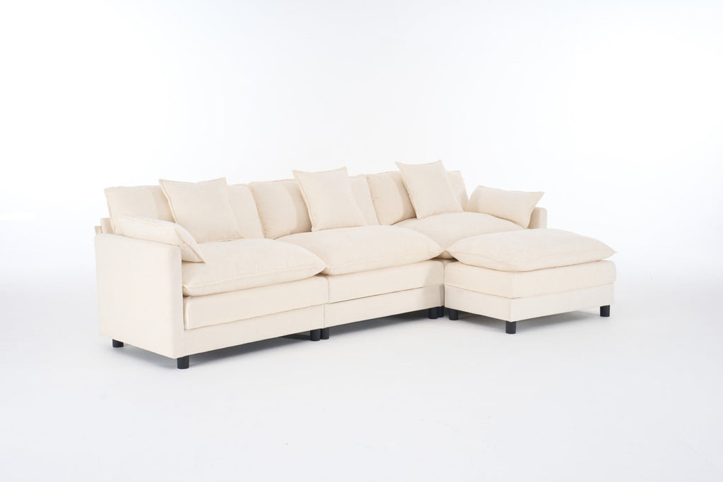 Sectional Sofa with Ottoman, 4 - Seat - TAITIY