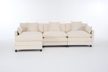 Sectional Sofa with Ottoman, 4-Seat - TAITIY