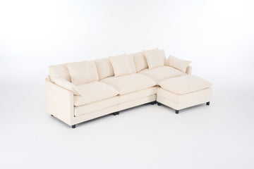 Sectional Sofa with Ottoman, 4-Seat - TAITIY