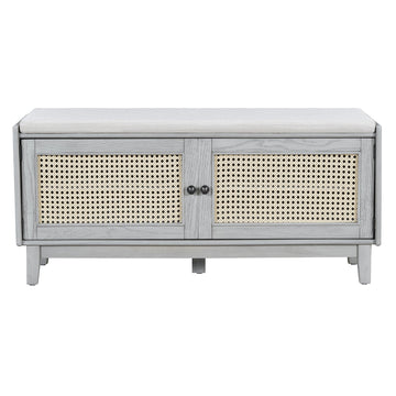 Storage Bench with Cushion — Gray - TAITIY