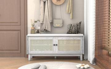 Storage Bench with Cushion — Gray - TAITIY