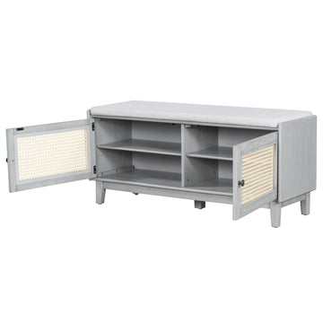 Storage Bench with Cushion — Gray - TAITIY