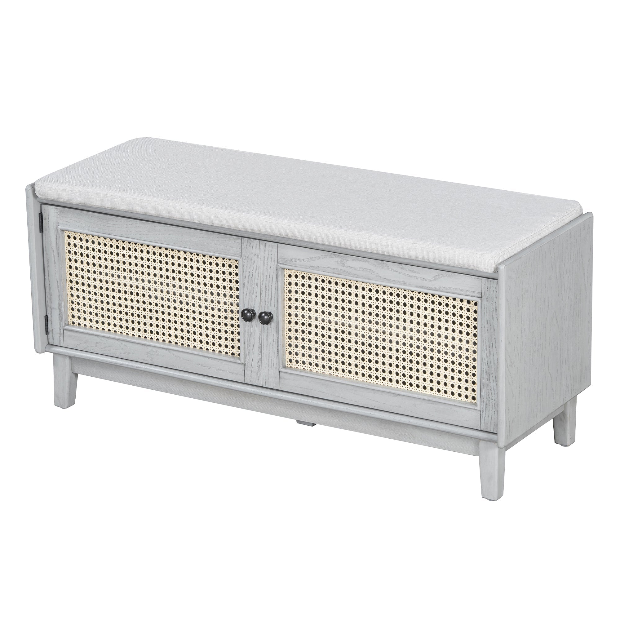 Storage Bench with Cushion — Gray - TAITIY