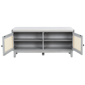 Storage Bench with Cushion — Gray - TAITIY