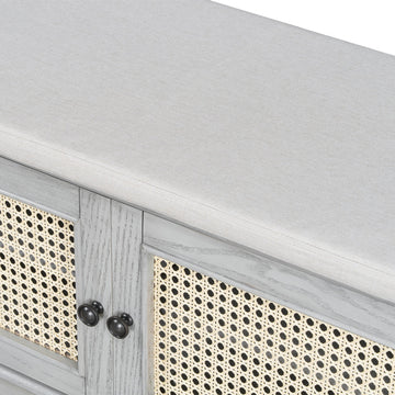 Storage Bench with Cushion — Gray - TAITIY