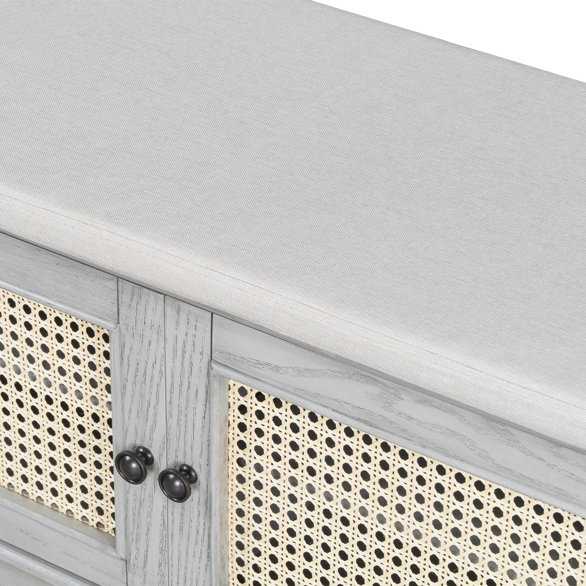 Storage Bench with Cushion — Gray - TAITIY