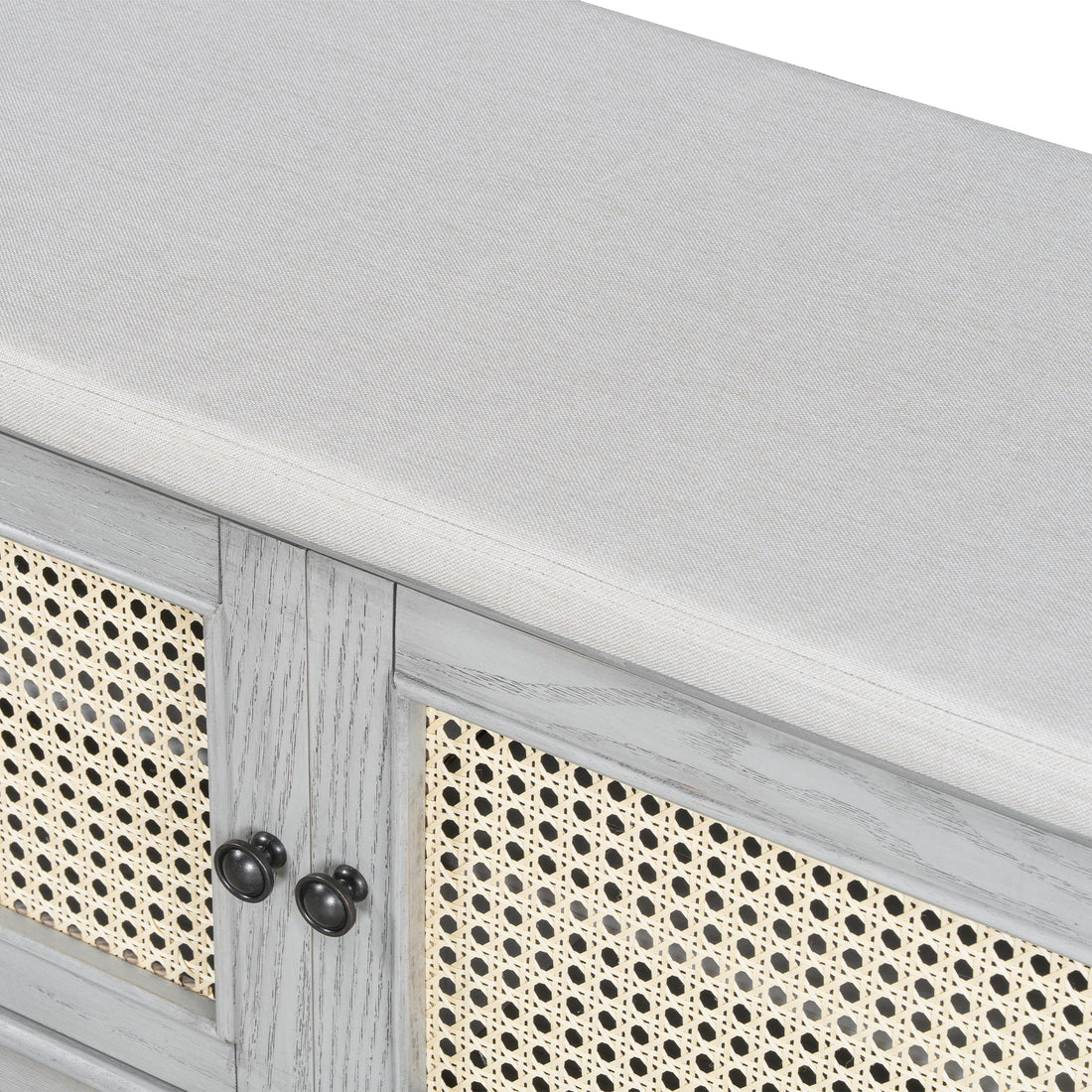 Storage Bench with Cushion — Gray - TAITIY