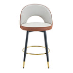 Swivel Bar Stool Set of 2 — Brown & Gray - TAITIY