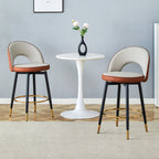 Swivel Bar Stool Set of 2 — Brown & Gray - TAITIY