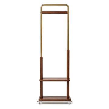 TAITIY Metal & Solid Wood Clothes Rack with Wheels - TAITIY