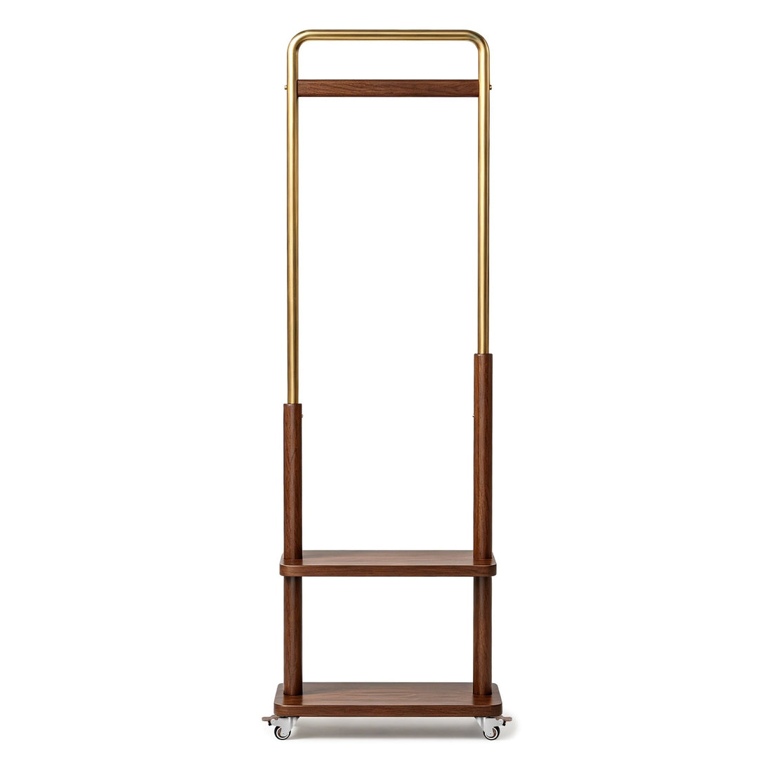 TAITIY Metal & Solid Wood Clothes Rack with Wheels - TAITIY