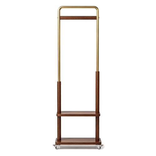 TAITIY Metal & Solid Wood Clothes Rack with Wheels - TAITIY