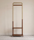 TAITIY Metal & Solid Wood Clothes Rack with Wheels - TAITIY