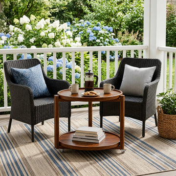 Taitiy Rolling Side Table with Wheels-21.7"D - TAITIY