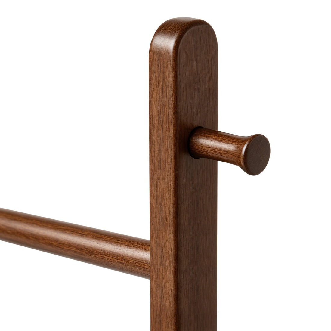 TAITIY Solid Wood Clothes Rack with 2 Shelves & 5 Hooks - TAITIY