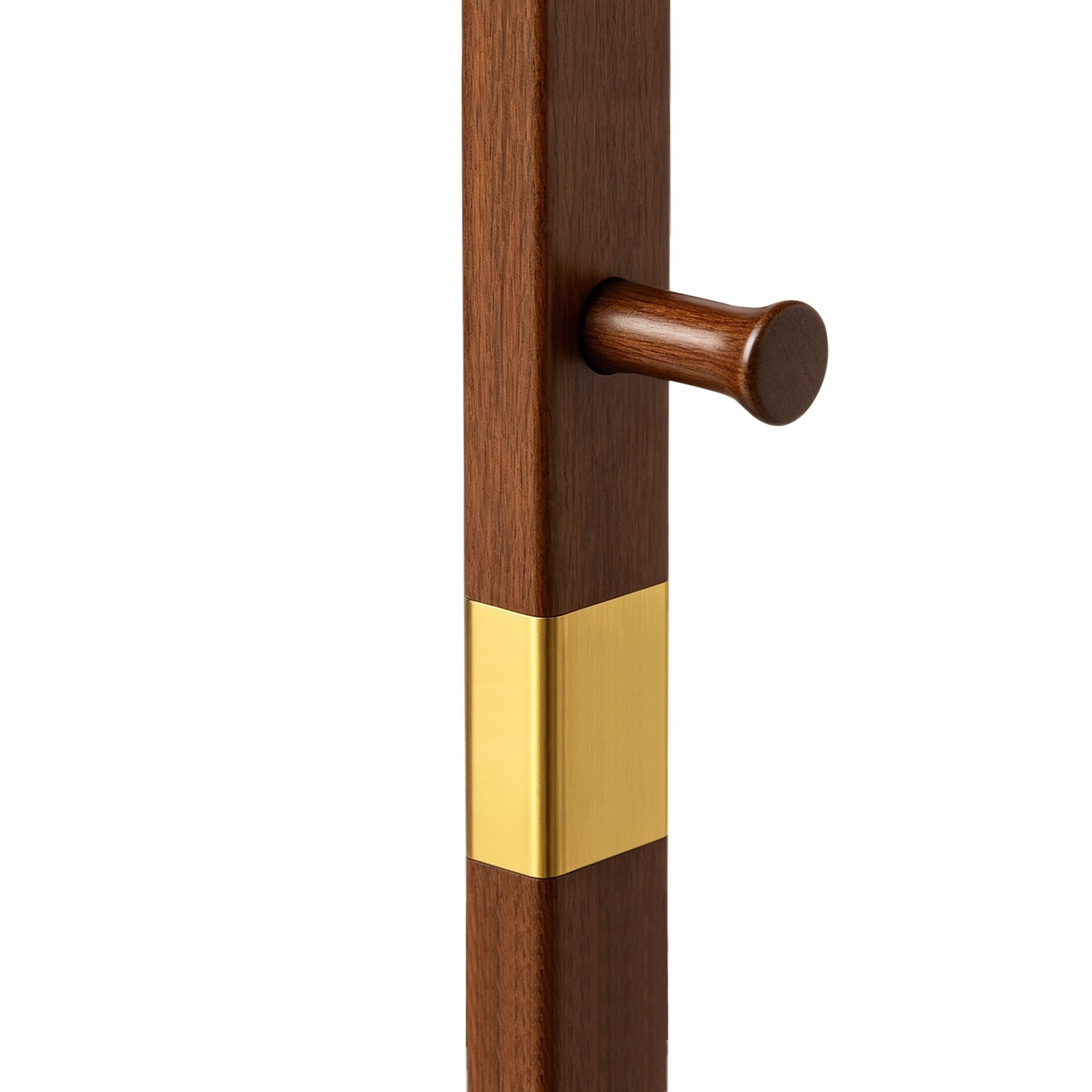 TAITIY Solid Wood Clothes Rack with 2 Shelves & 5 Hooks - TAITIY