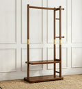 Taitiy Solid Wood Clothes Rack with Shelves & Hooks - TAITIY