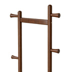 TAITIY Solid Wood Clothes Rack with Storage Basket & 5 Hooks - TAITIY