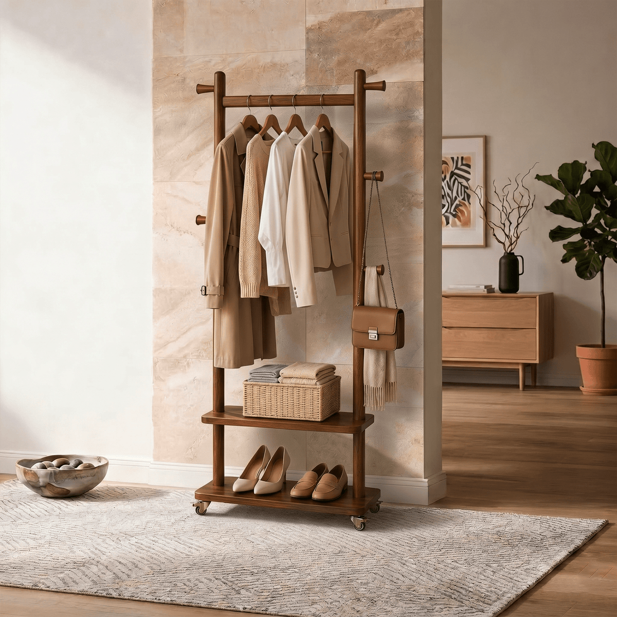 An entryway that stays calm