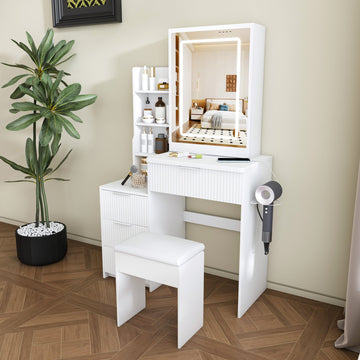 Vanity Desk — LED Lighting & 4 Drawers - TAITIY