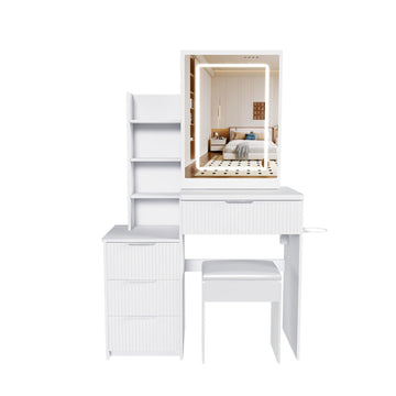 Vanity Desk — LED Lighting & 4 Drawers - TAITIY