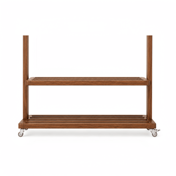 Vented Wood Clothes Rack with Lockable Wheels - TAITIY